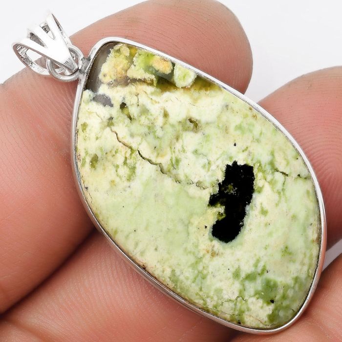 Natural Serpentine Pendant SDP105818 P-1001, 22x37 mm