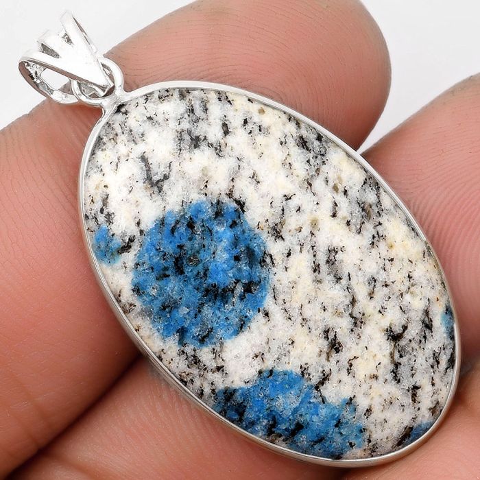 Natural K2 Blue - Azurite In Quartz Pendant SDP105873 P-1001, 21x33 mm