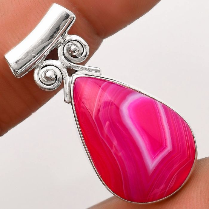 Natural Pink Botswana Agate Pendant SDP106365 P-1597, 16x24 mm