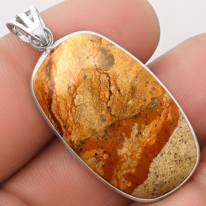 Natural Picture Jasper Pendant SDP106460 P-1001, 18x32 mm