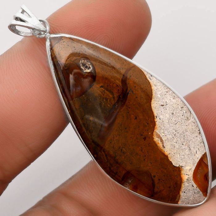 Natural Rock Calcy Pendant SDP106468 P-1001, 22x34 mm