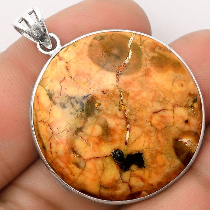 Natural Rhyolite - Rainforest Jasper Pendant SDP106502 P-1001, 31x31 mm