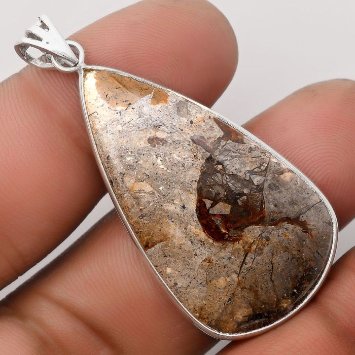 Natural Rock Calcy Pendant SDP106551 P-1001, 21x40 mm