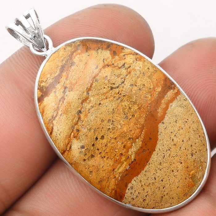 Natural Picture Jasper Pendant SDP106571 P-1001, 23x34 mm