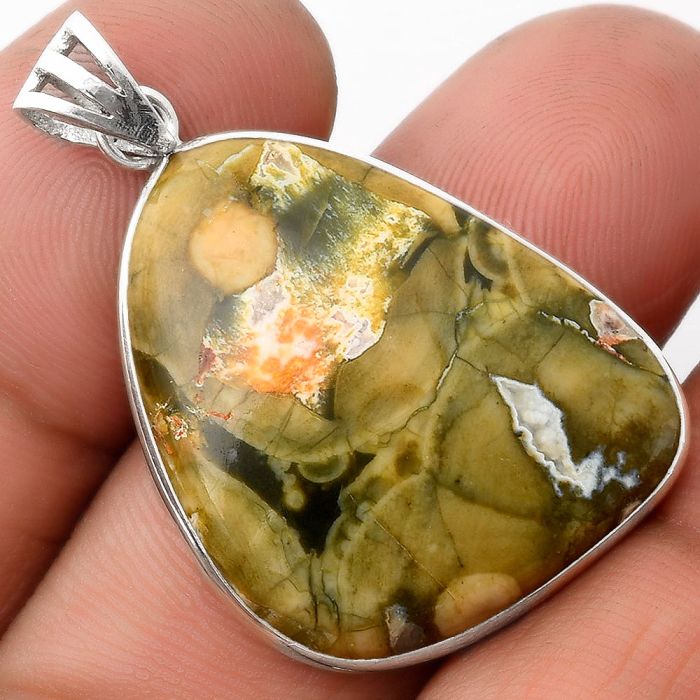 Natural Rhyolite - Rainforest Jasper Pendant SDP106643 P-1001, 23x29 mm