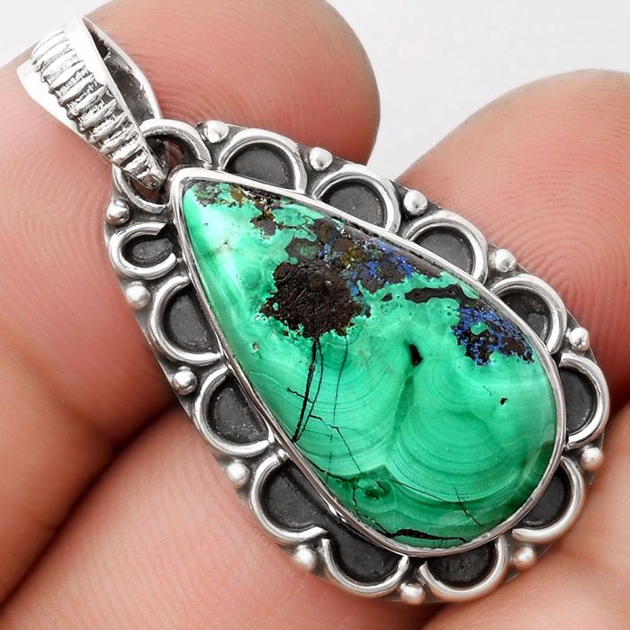 Natural Malachite Eye - Congo Pendant SDP106699 P-1080, 13x23 mm