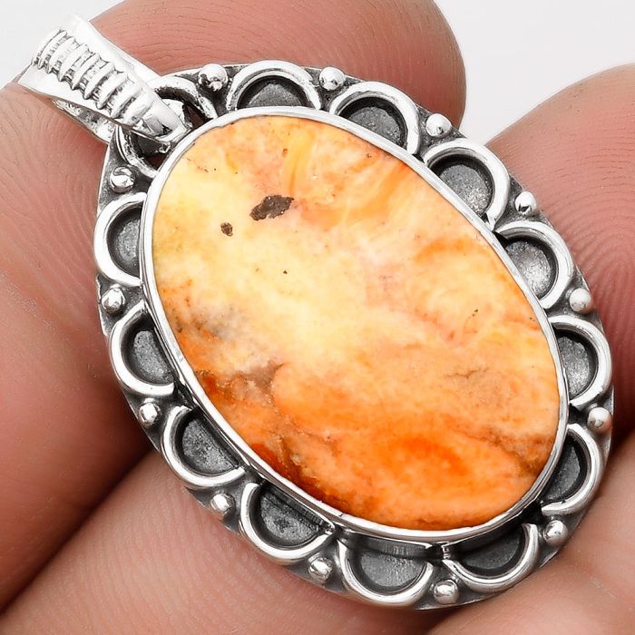 Natural Coral Jasper Pendant SDP106719 P-1080, 15x23 mm