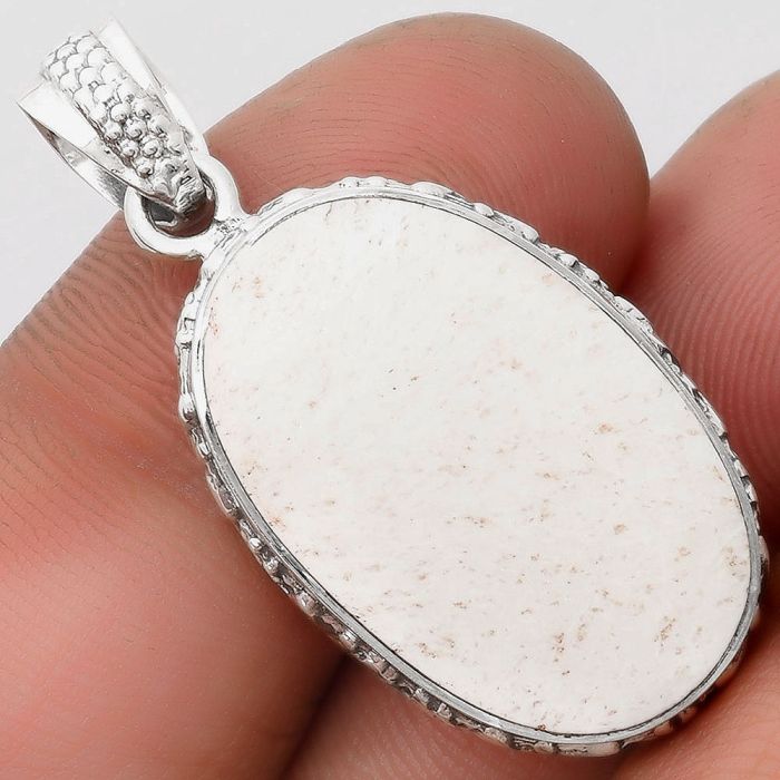 Natural White Scolecite Pendant SDP106741 P-1060, 16x25 mm