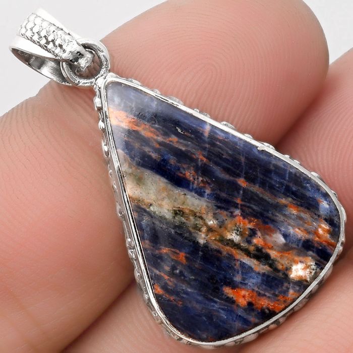 Natural Sodalite Pendant SDP106742 P-1060, 19x27 mm