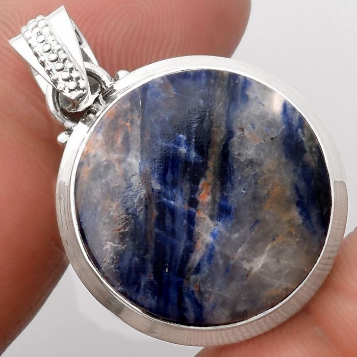 Natural Sodalite Pendant SDP106743 P-1002, 21x21 mm