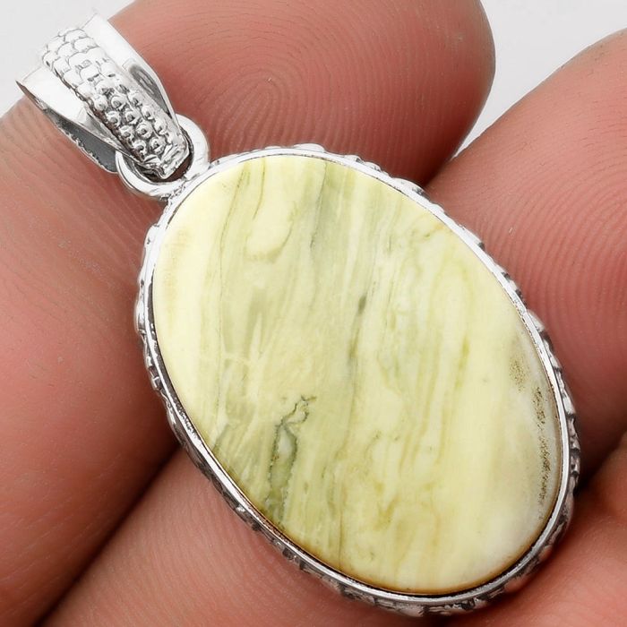 Natural Serpentine Pendant SDP106766 P-1060, 17x25 mm