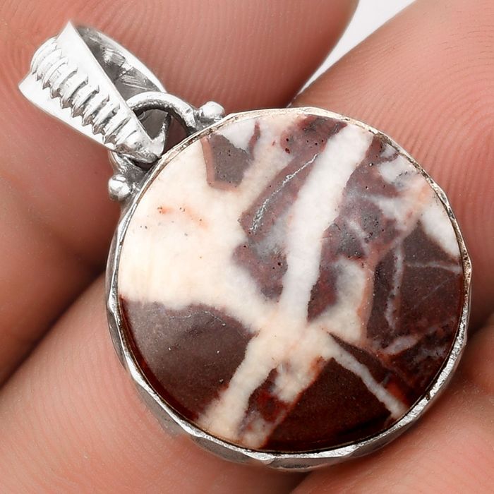 Natural Coffee Zebra Jasper Pendant SDP106808 P-1082, 19x19 mm