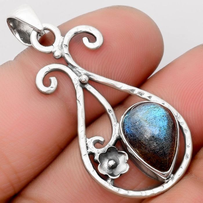 Natural Blue Labradorite - Madagascar Pendant SDP106926 P-1714, 10x14 mm