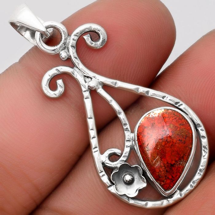 Natural Red Moss Agate Pendant SDP106947 P-1714, 10x14 mm