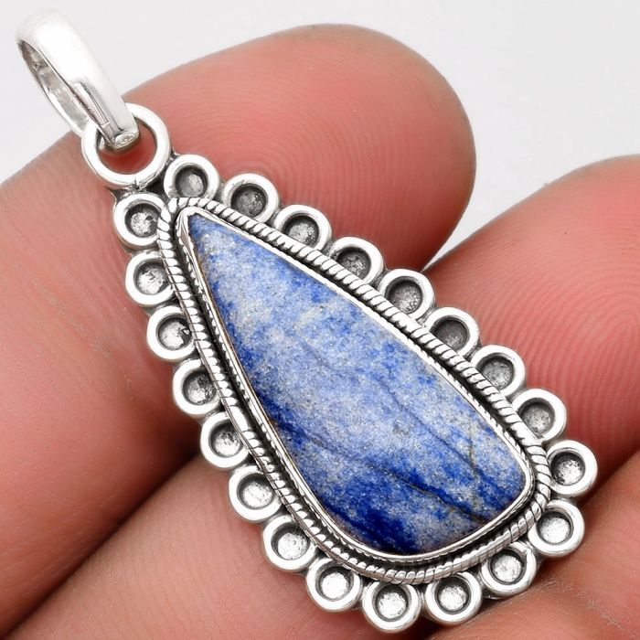 Natural Dumortierite Quartz Pendant SDP107000 P-1214, 10x23 mm