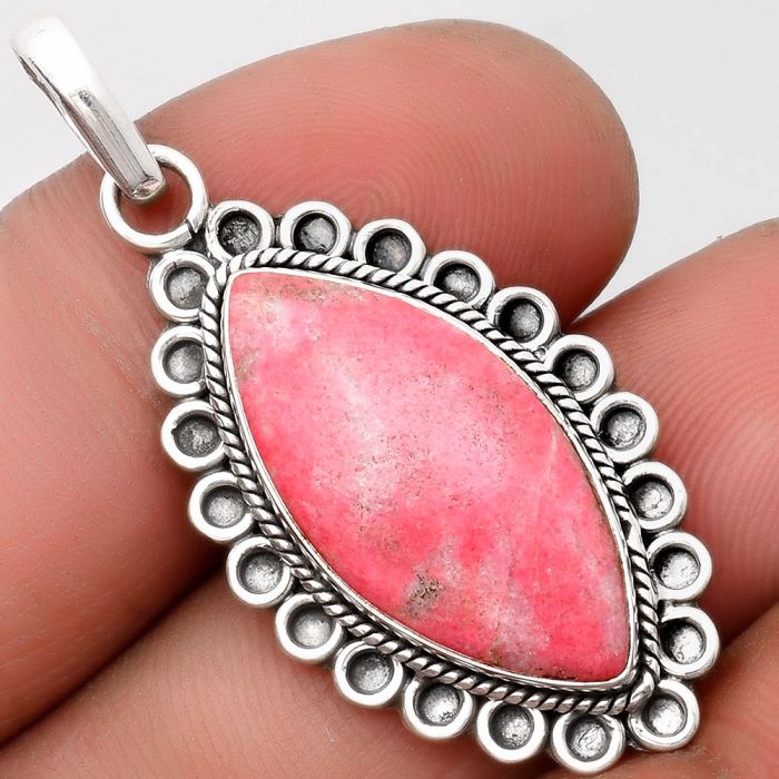 Natural Pink Thulite - Norway Pendant SDP107012 P-1214, 12x24 mm