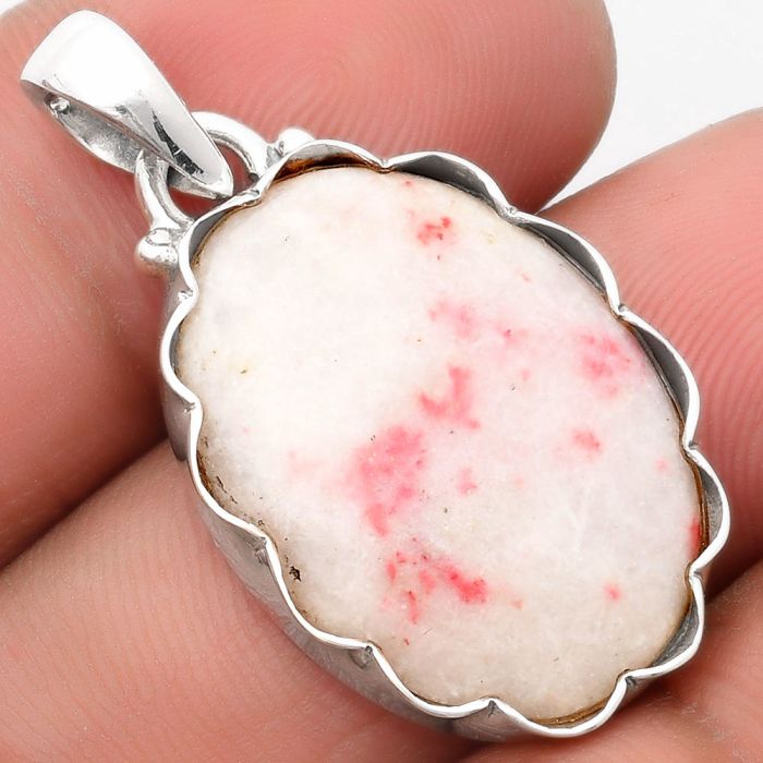 Natural Cinnabar Pendant SDP107072 P-1555, 17x23 mm