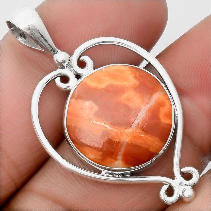 Natural Red Mookaite Pendant SDP107155 P-1285, 17x17 mm