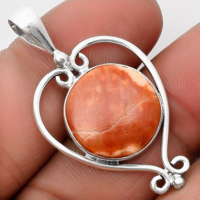 Natural Red Mookaite Pendant SDP107156 P-1285, 16x16 mm