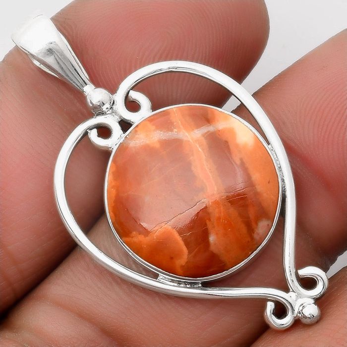 Natural Red Mookaite Pendant SDP107158 P-1285, 17x17 mm