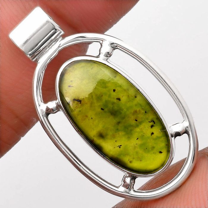 Natural Chrome Chalcedony Pendant SDP107171 P-1609, 10x20 mm