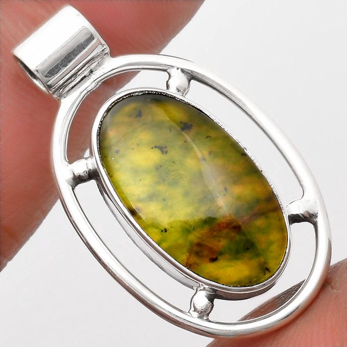 Natural Chrome Chalcedony Pendant SDP107195 P-1609, 11x20 mm