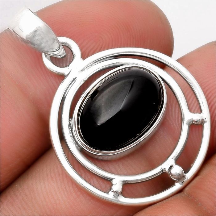 Natural Black Onyx - Brazil Pendant SDP107210 P-1712, 10x14 mm