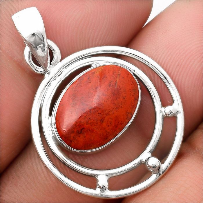 Natural Red Moss Agate Pendant SDP107225 P-1712, 10x14 mm