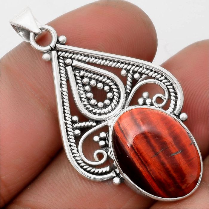 Natural Red Tiger Eye Pendant SDP107284 P-1541, 13x18 mm