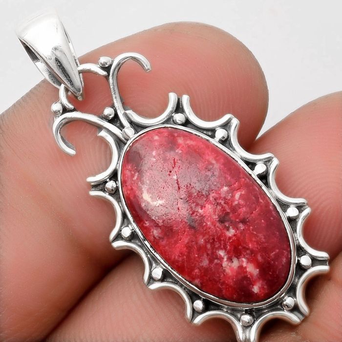 Natural Pink Thulite - Norway Pendant SDP107306 P-1249, 11x19 mm