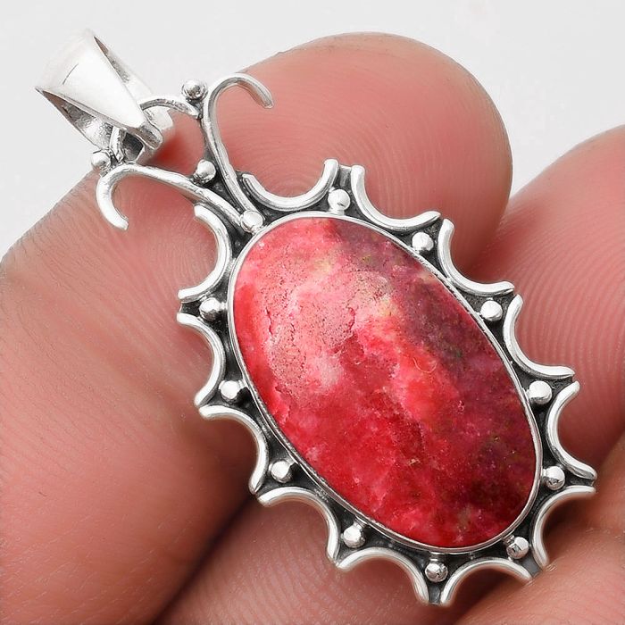 Natural Pink Thulite - Norway Pendant SDP107315 P-1249, 11x20 mm