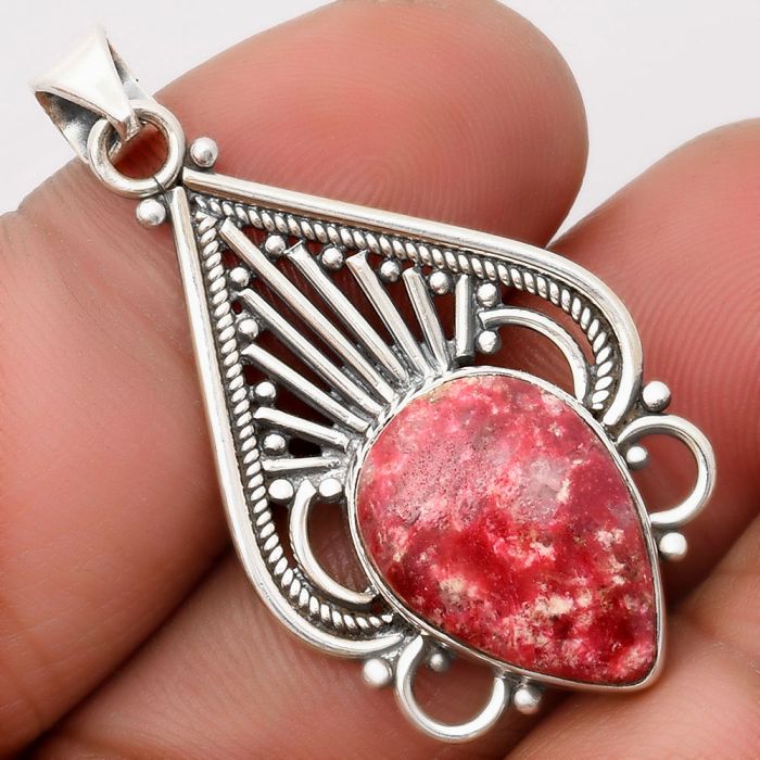 Natural Pink Thulite - Norway Pendant SDP107419 P-1541, 12x17 mm