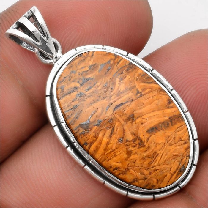 Natural Coquina Fossil Jasper - India Pendant SDP107957 P-1065, 16x24 mm