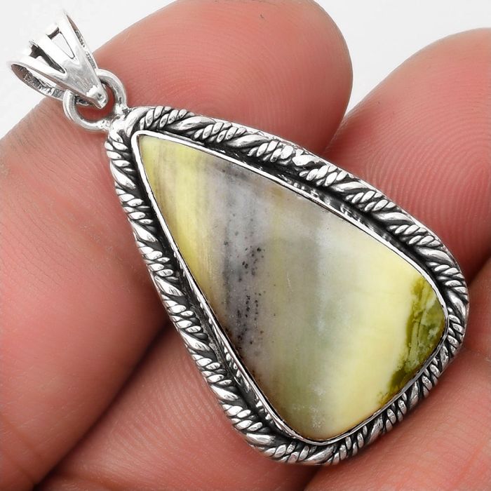 Natural Serpentine Pendant SDP108024 P-1074, 15x27 mm