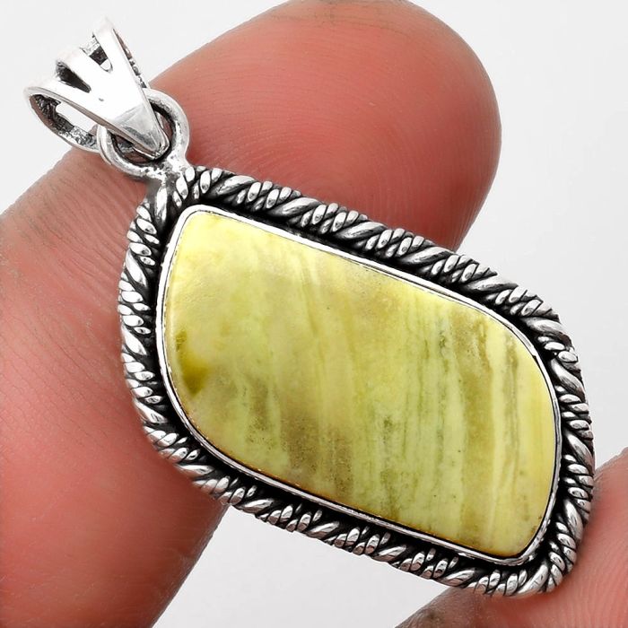 Natural Serpentine Pendant SDP108027 P-1074, 12x24 mm