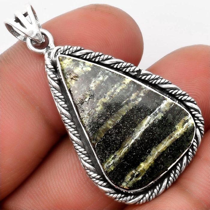 Natural Chrysotile Pendant SDP108041 P-1074, 18x28 mm