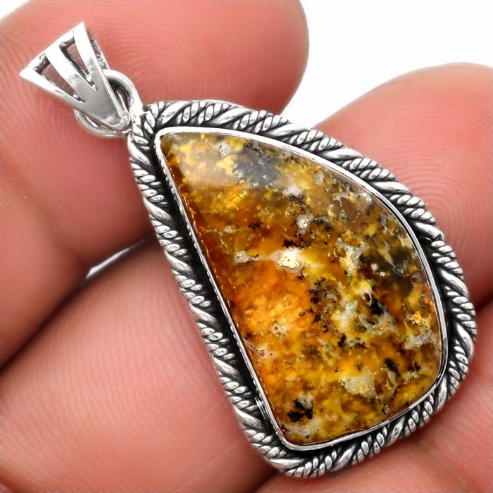 Natural Serpentine Pendant SDP108047 P-1074, 14x26 mm