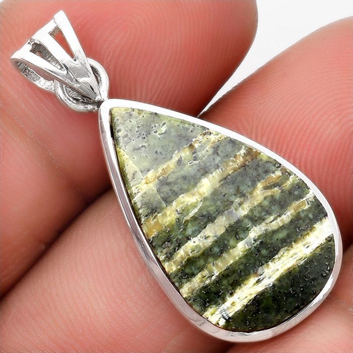 Natural Chrysotile Pendant SDP108093 P-1002, 15x23 mm