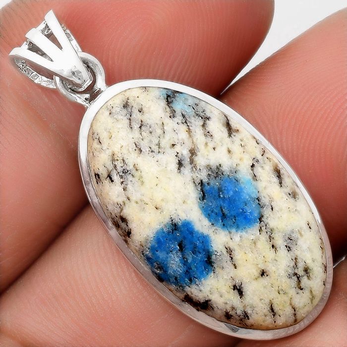 Natural K2 Blue - Azurite In Quartz Pendant SDP108111 P-1002, 15x25 mm