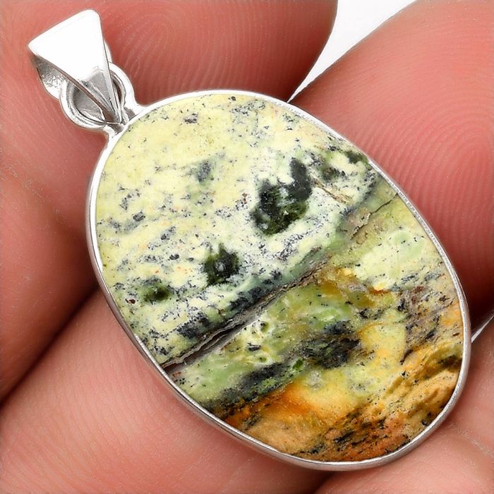 Natural Chrome Chalcedony Pendant SDP108234 P-1001, 18x25 mm