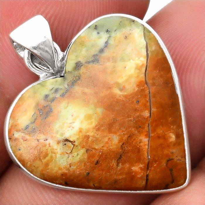 Valentine Gift Heart Natural Chrome Chalcedony Pendant SDP108252 P-1043, 22x22 mm