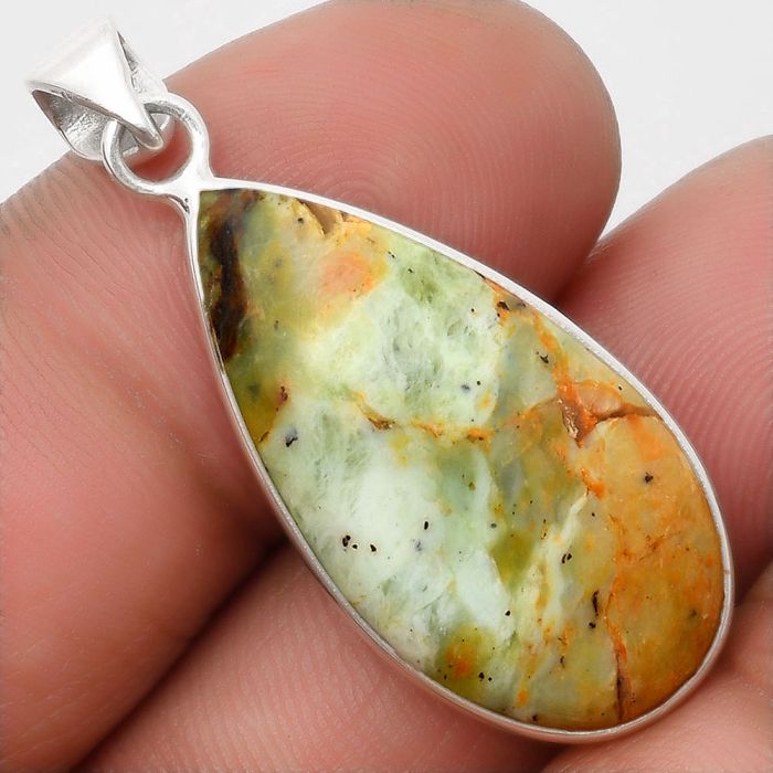 Natural Chrome Chalcedony Pendant SDP108316 P-1001, 15x28 mm