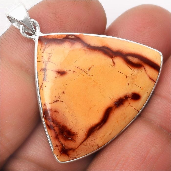 Natural Indian Paint Gemstone Pendant SDP108365 P-1001, 29x33 mm