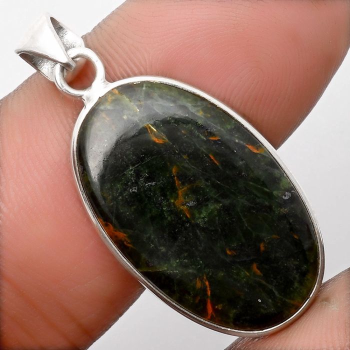 Natural Turkish Rainforest Chrysocolla Pendant SDP108385 P-1001, 16x25 mm