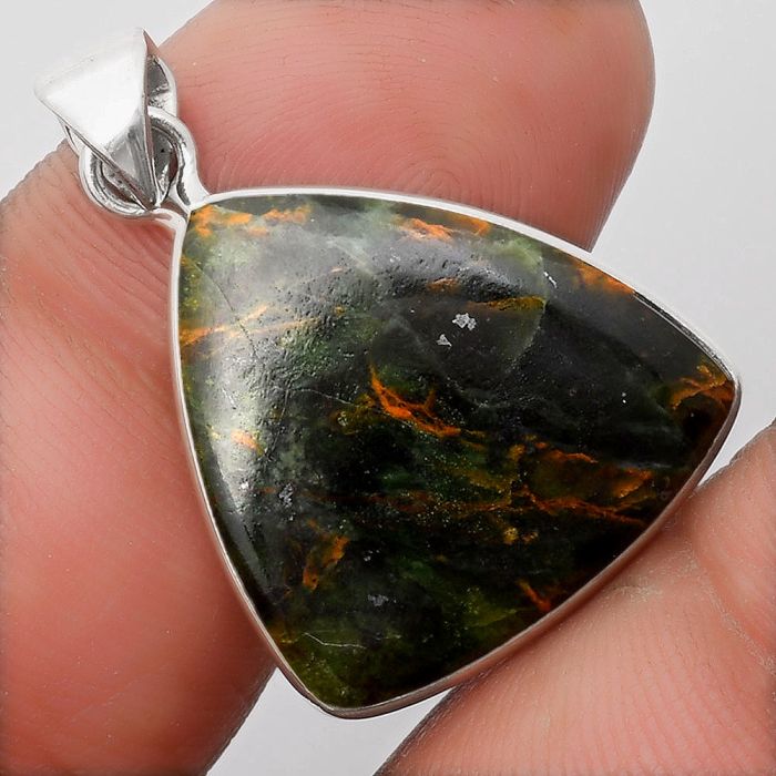 Natural Turkish Rainforest Chrysocolla Pendant SDP108399 P-1001, 19x21 mm