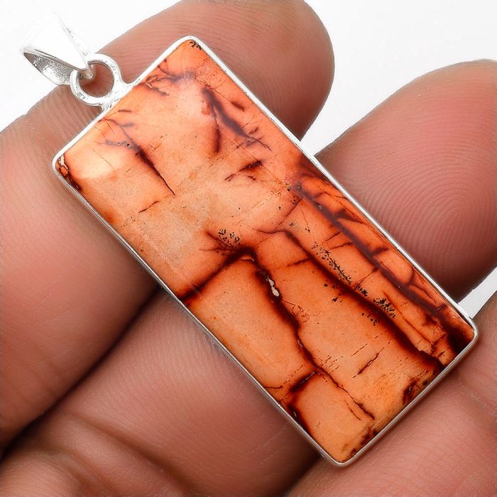 Natural Indian Paint Gemstone Pendant SDP108424 P-1001, 16x37 mm