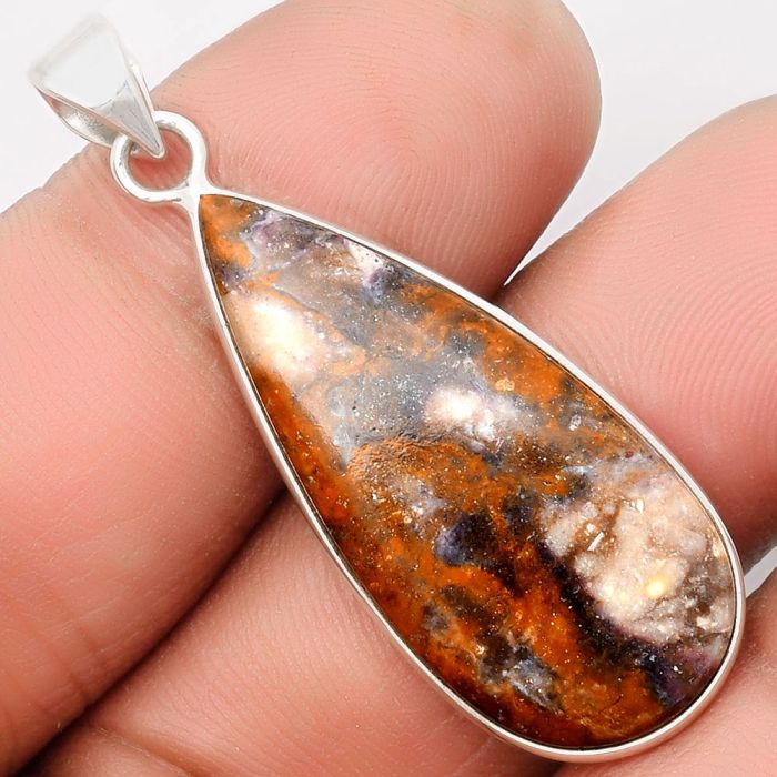 Natural Indian Blanket Jasper Pendant SDP108487 P-1001, 15x34 mm