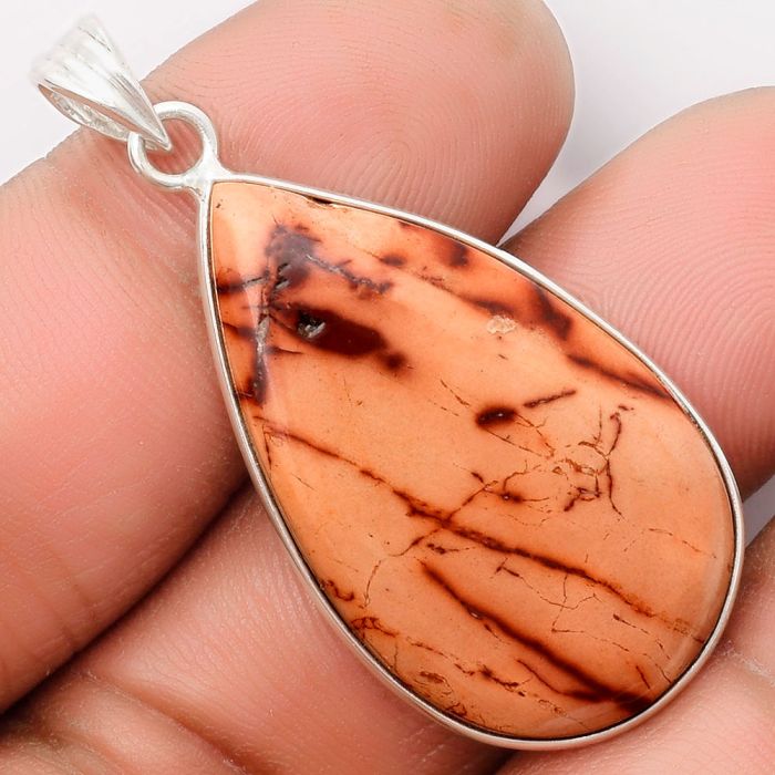 Natural Indian Paint Gemstone Pendant SDP108510 P-1001, 20x35 mm