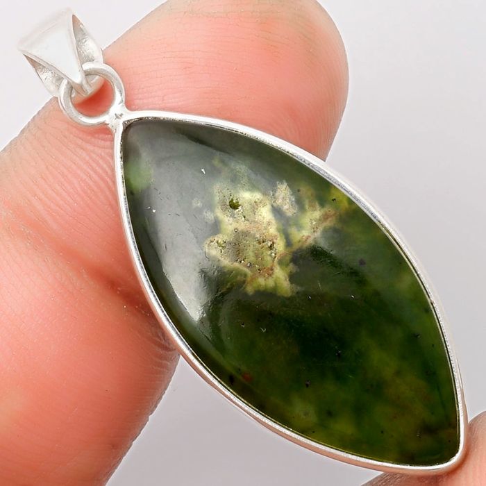 Natural Chrome Chalcedony Pendant SDP108555 P-1001, 16x32 mm