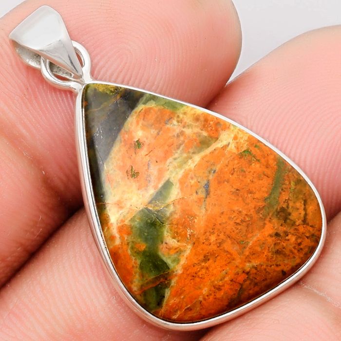 Natural Chrome Chalcedony Pendant SDP108556 P-1001, 19x25 mm